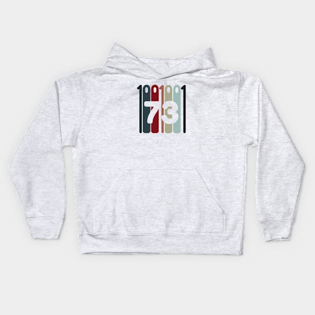 The best number is 73 Kids Hoodie by Evgenija.S